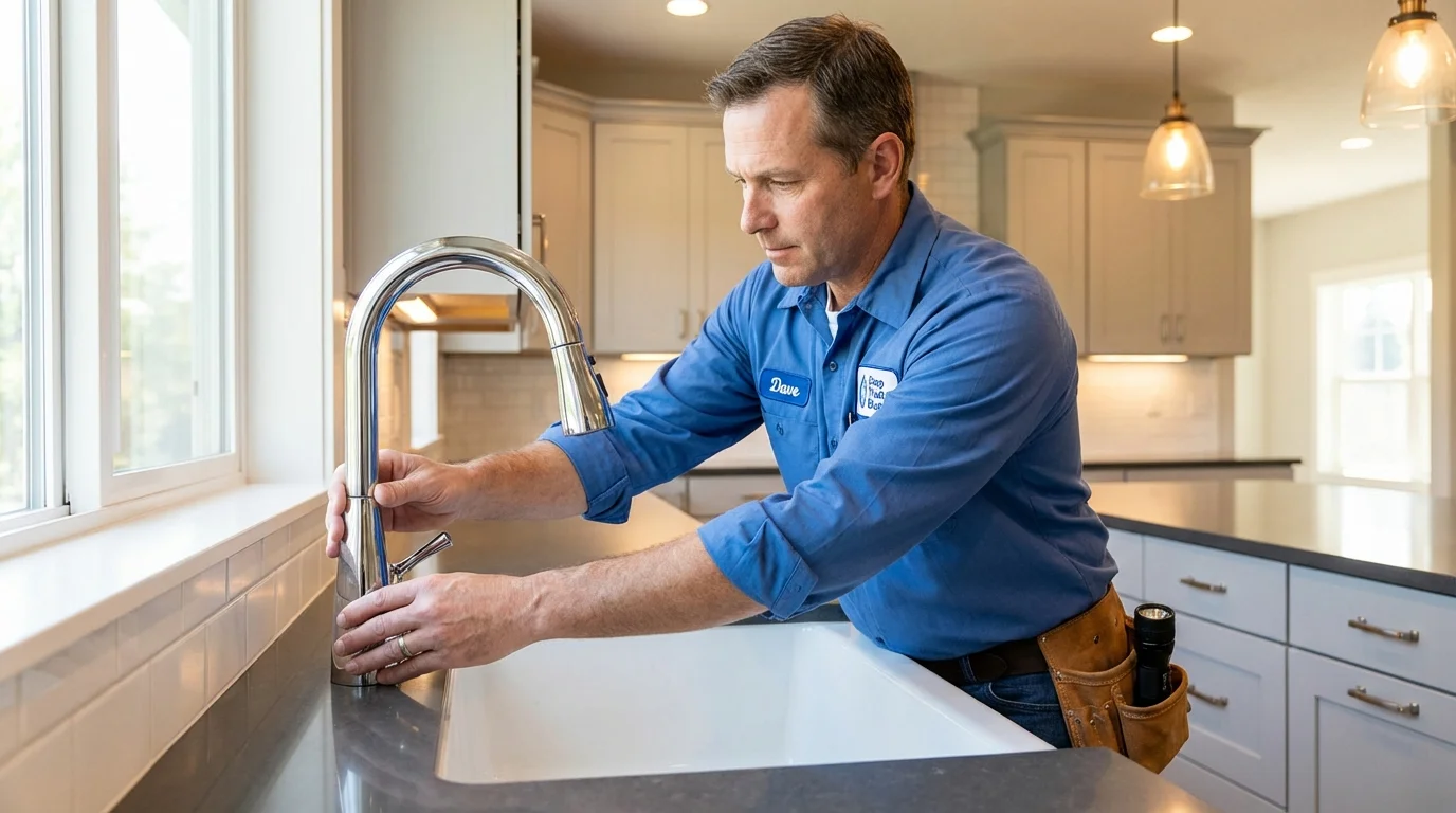 Kitchen faucet installation by Johns Plumbing LLC in Irvington