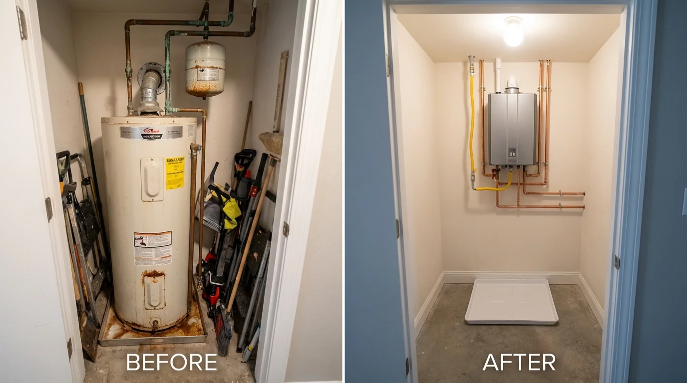 Tank water heater versus wall-mounted tankless unit comparison for Irvington, NJ homeowners
